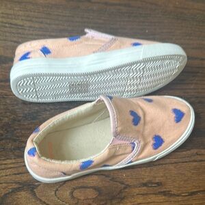 Crewcuts Pink Slip-On Shoes with Blue Hearts